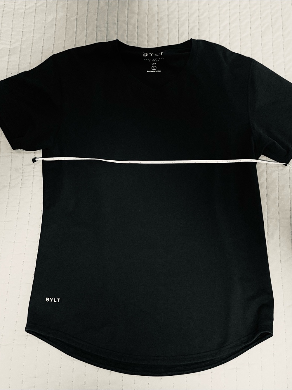 BYLT Basics LUX Black V-neck Drop Cut Tshirt